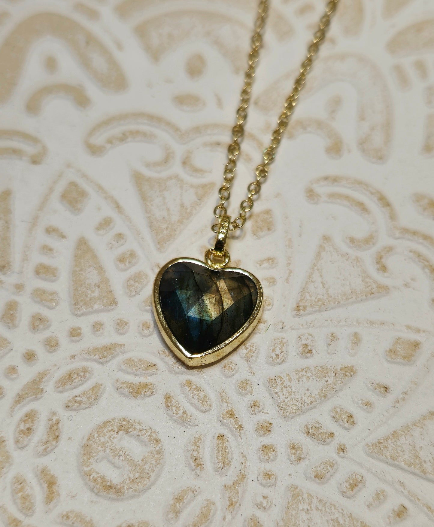 Collier Labradorite coeur gold