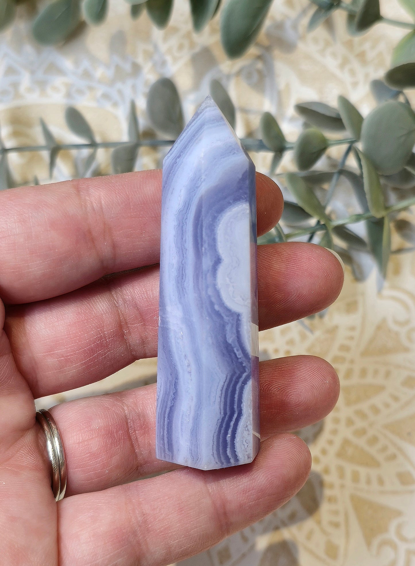 Pointe Agate dentelle bleue
