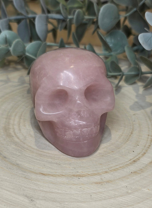 Crâne en Quartz rose