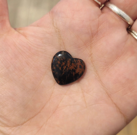Coeur en Obsidienne acajou