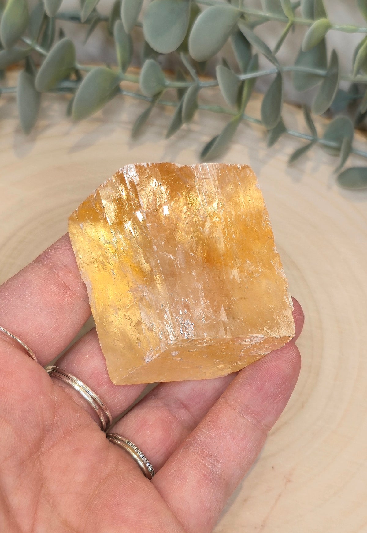 Cube de Calcite optique jaune