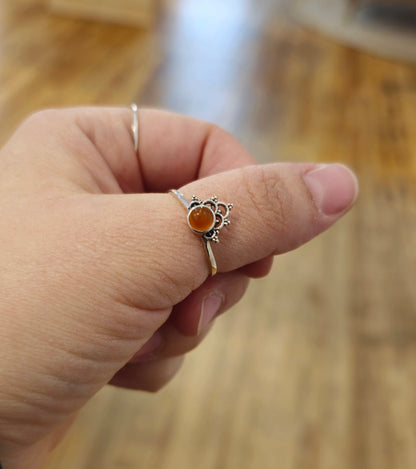 Bague Cornaline demi mandala