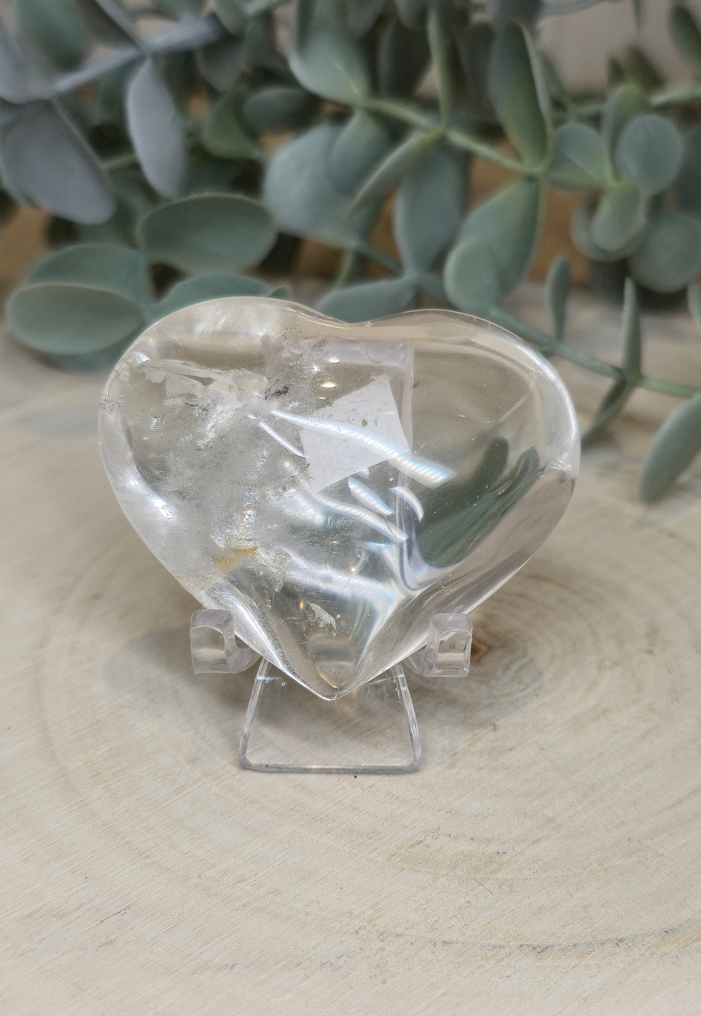 Coeur en Quartz clair (extra clair) du Brézil