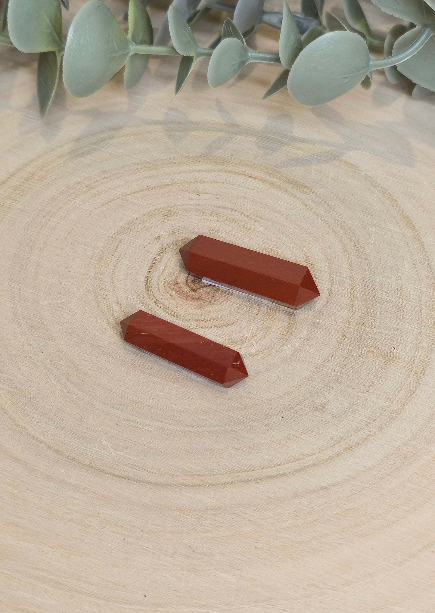 Mini Double Pointe en Jaspe rouge