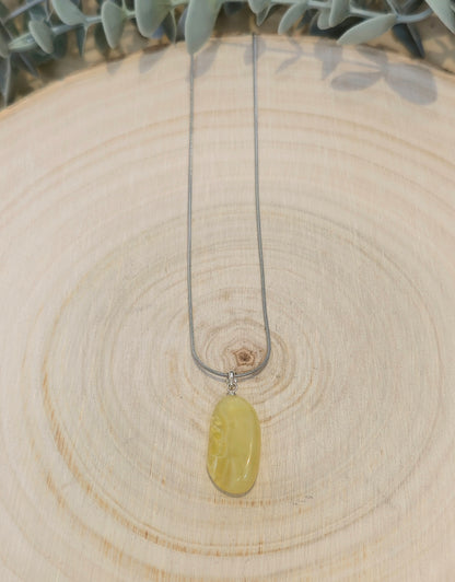 Collier Opale jaune barattée