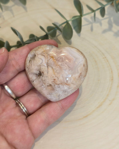 Coeur en Agate Fleur