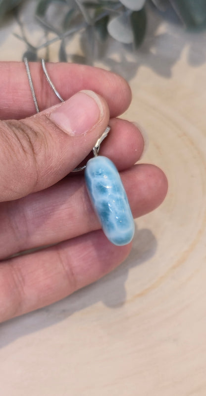 Collier Larimar en ovale
