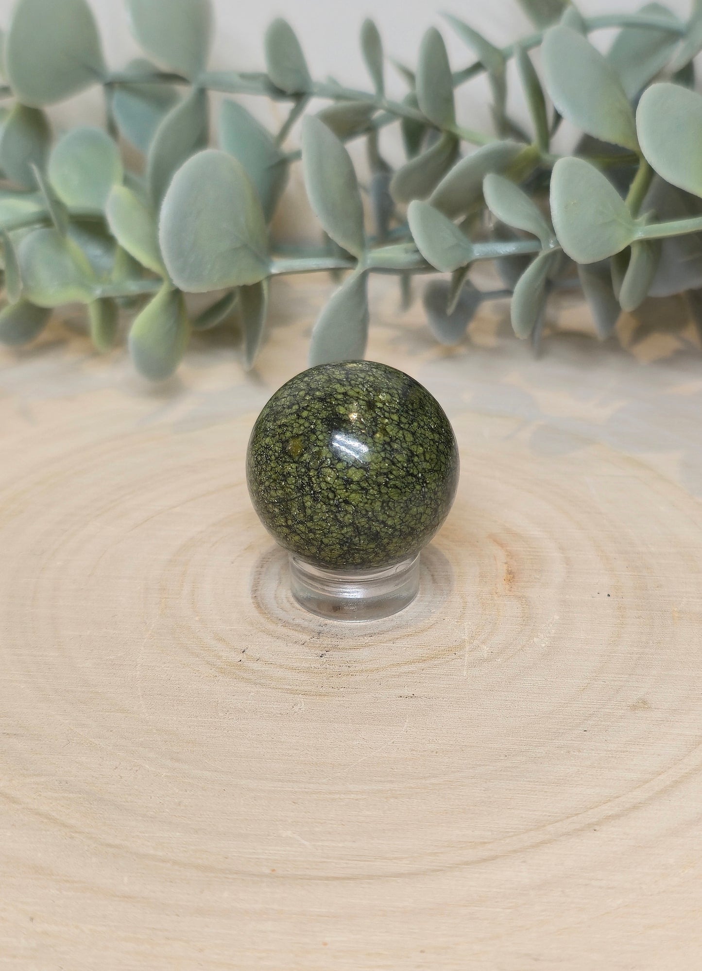 Sphère Jaspe peau de serpent vert