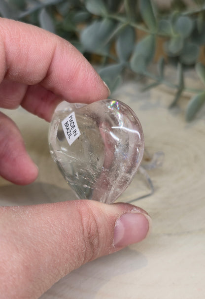 Coeur en Quartz clair (extra clair) du Brézil