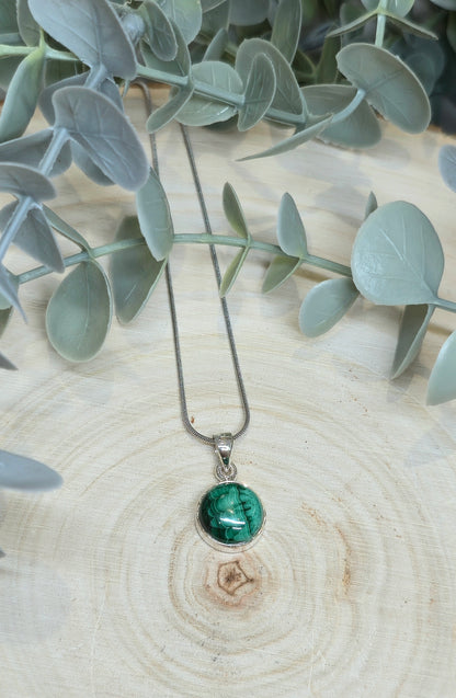 Collier Malachite rond