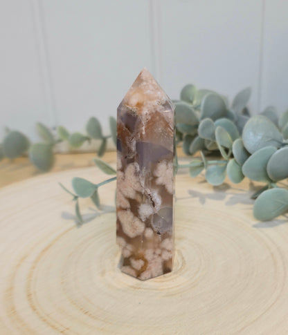 Pointe en Agate fleur bleue