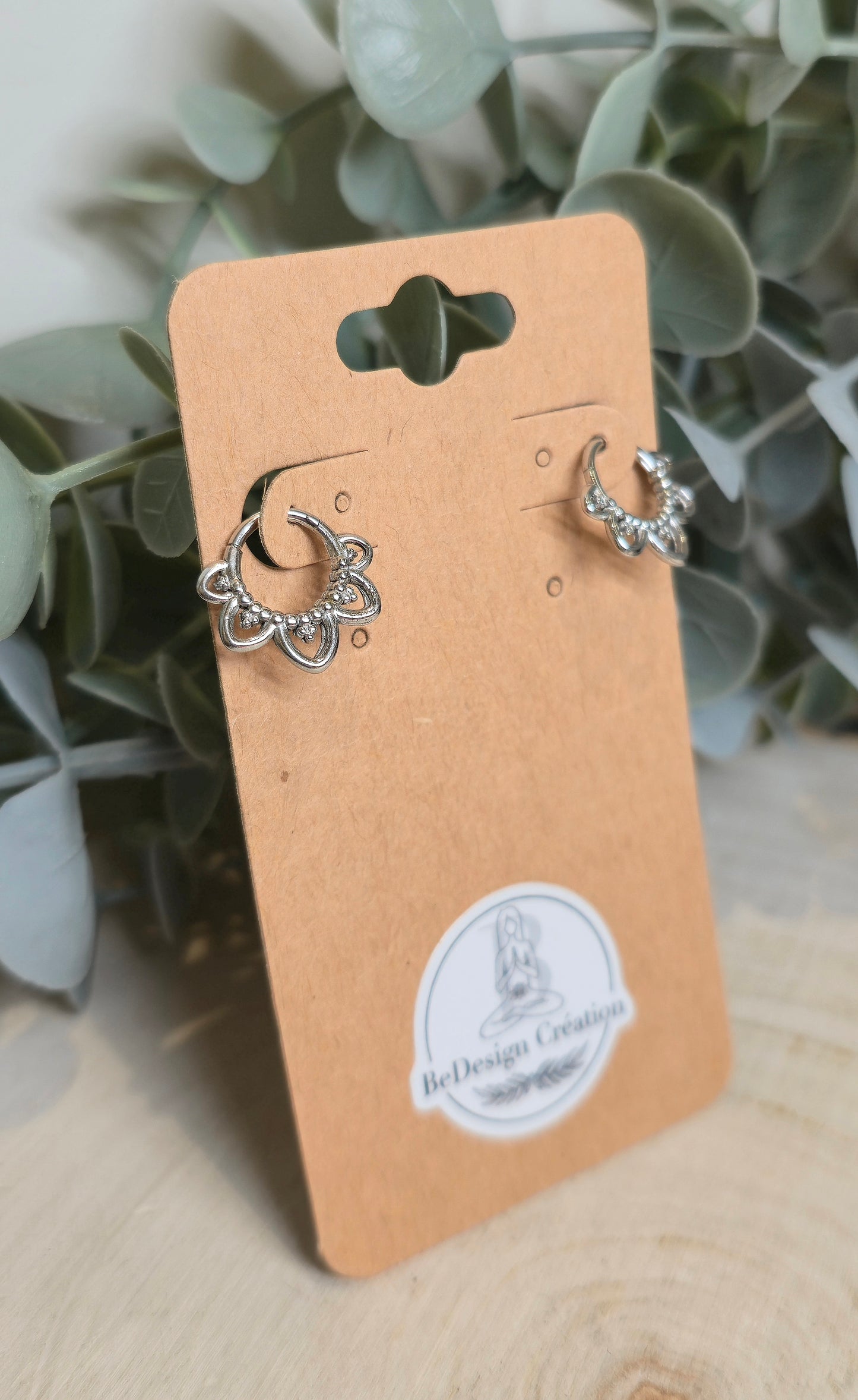 Boucles d’oreilles anneau Demi-Mandala 8mm