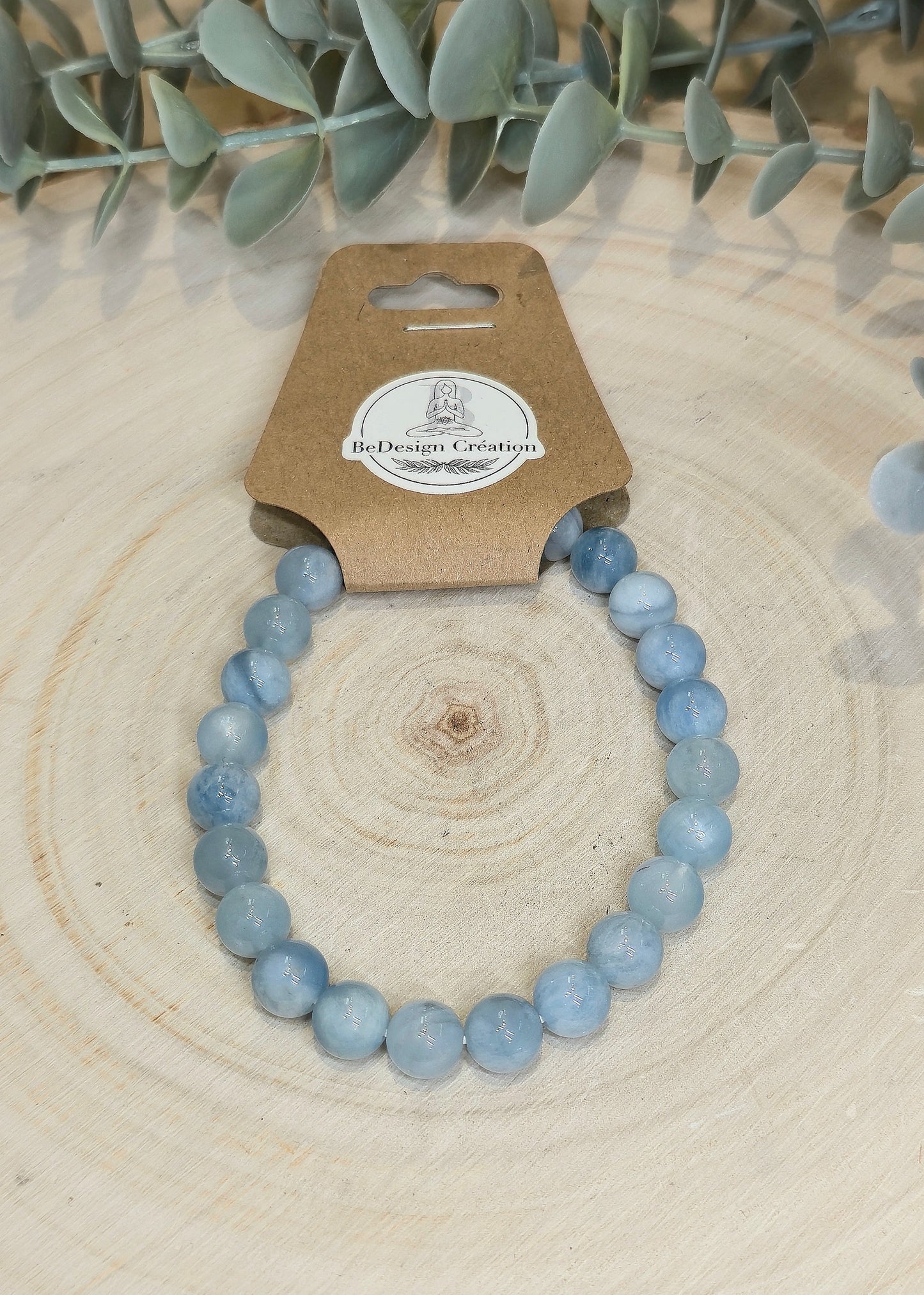 Bracelet Aigue-marine (Aquamarine) 8mm