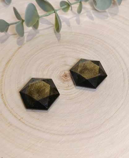 Étoile géométrique en Obsidienne dorée