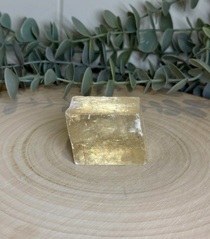 Cube de Calcite optique jaune