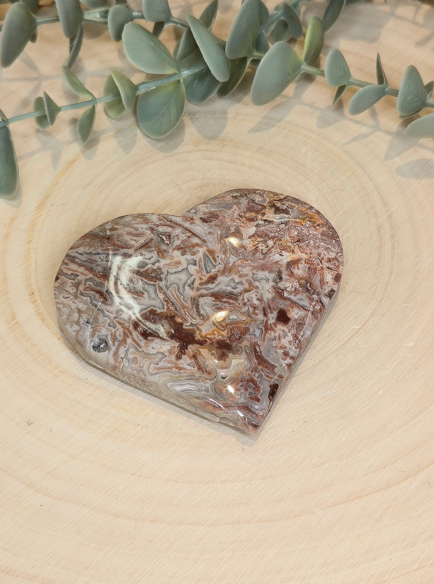 Coeur en Agate Mexicaine