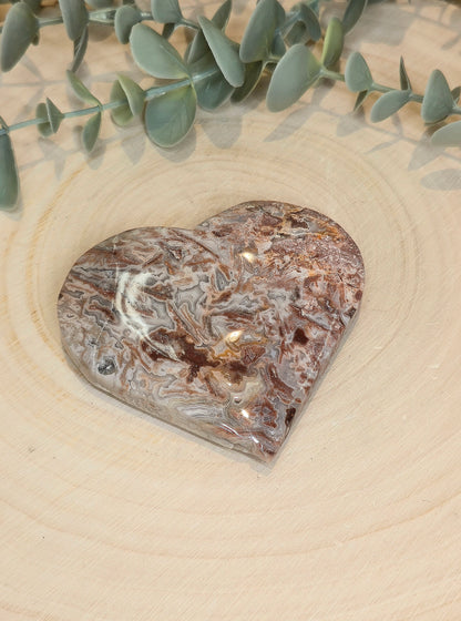 Coeur en Agate Mexicaine