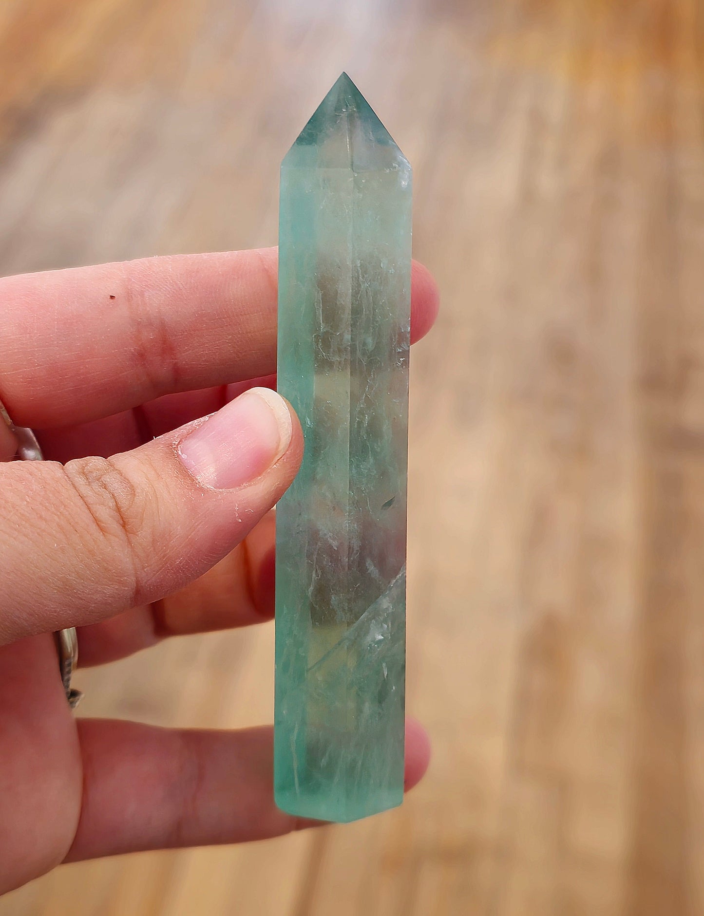 Pointe en Fluorite Verte