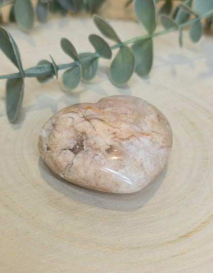 Coeur en Agate Fleur