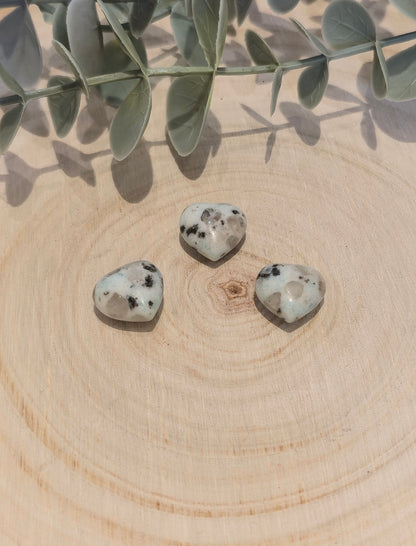 Mini Coeur en Jaspe Kiwi