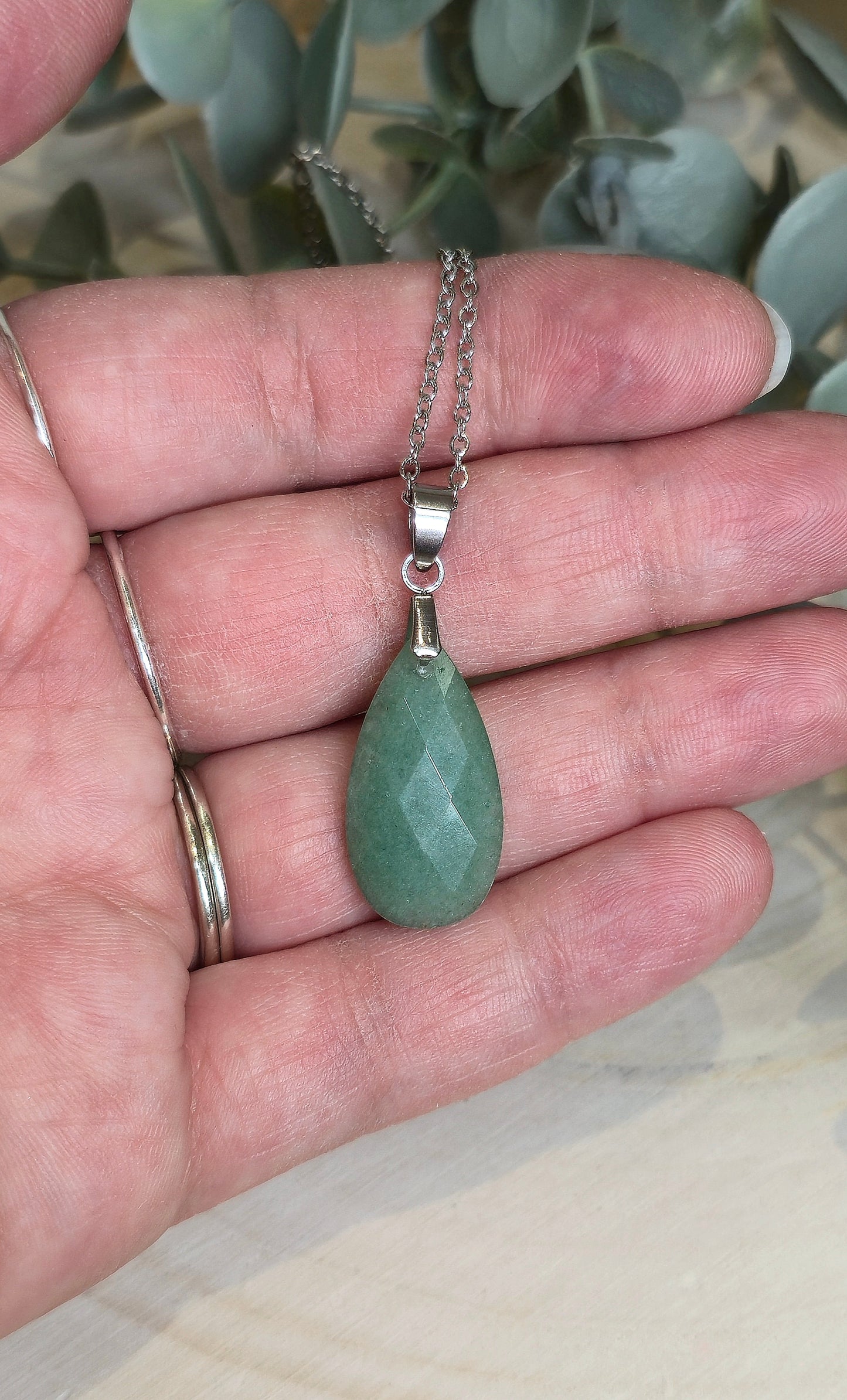 Collier Aventurine verte goutte