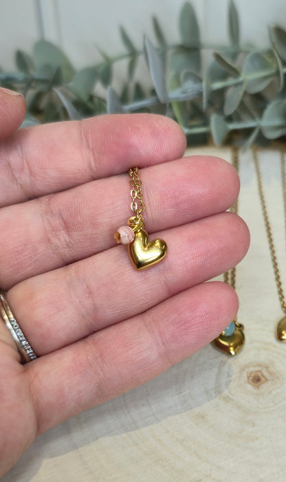 Collier Coeur bombé gold