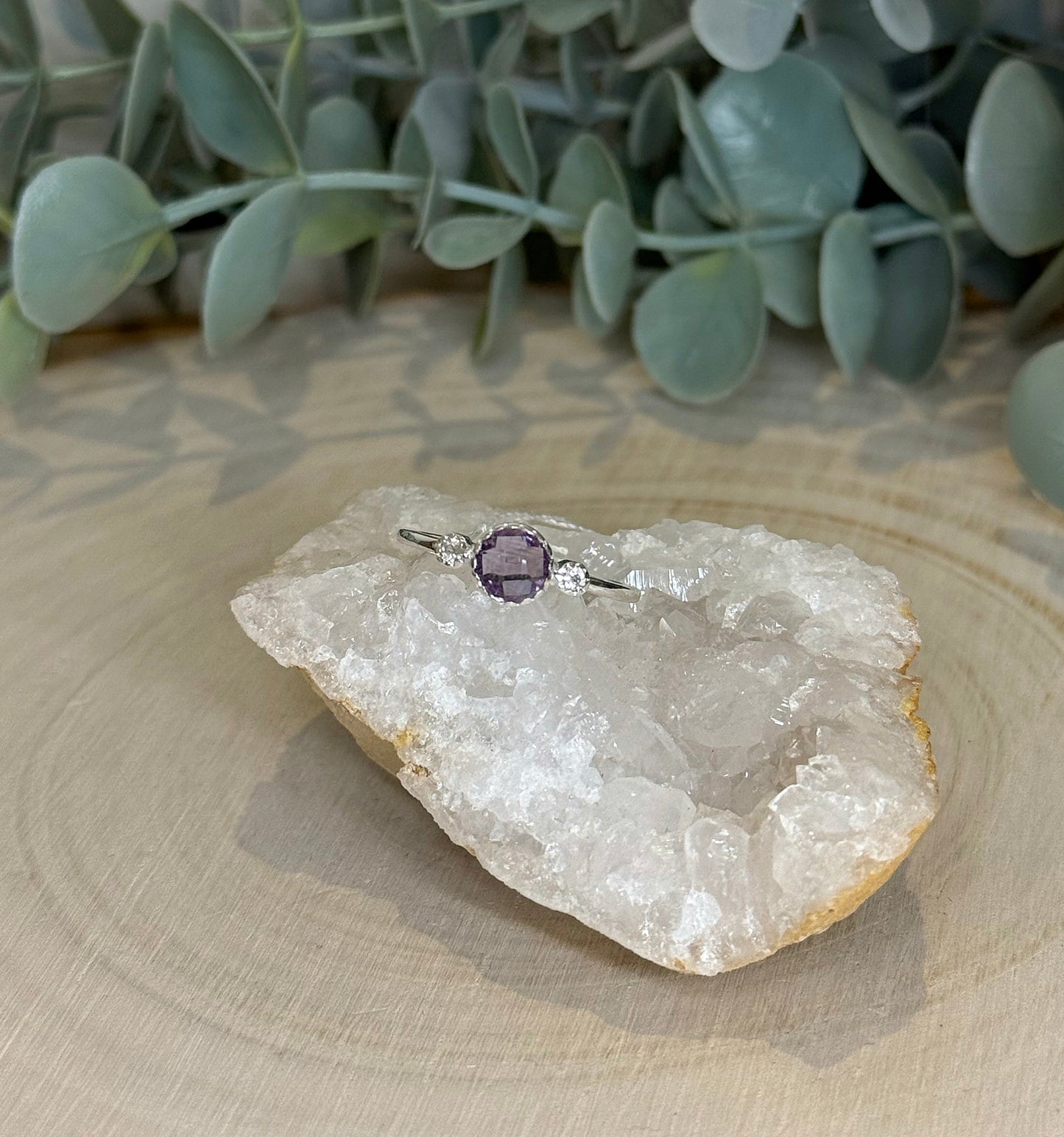 Bague Améthyste et Topaze blanche