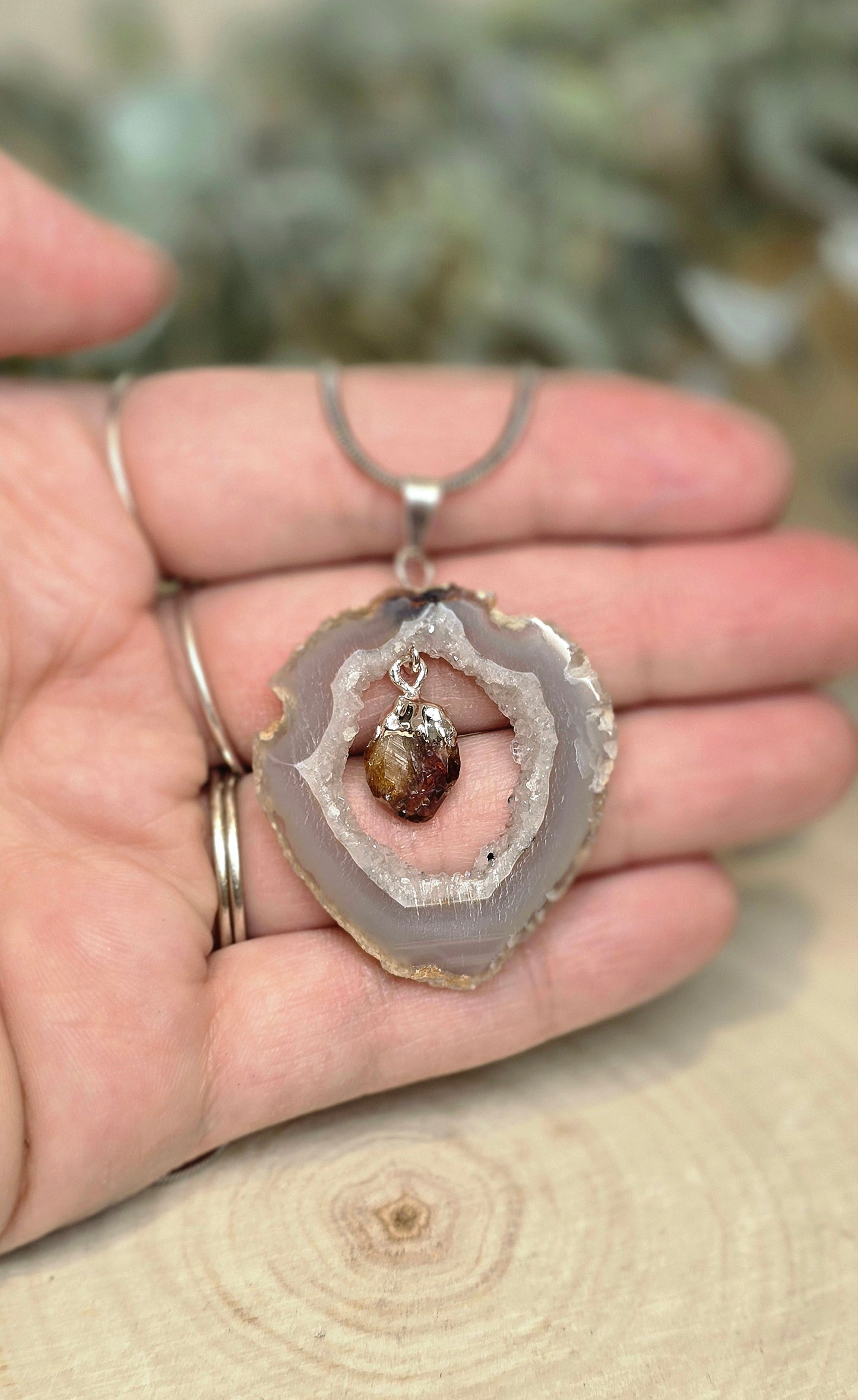 Collier Agate et Citrine