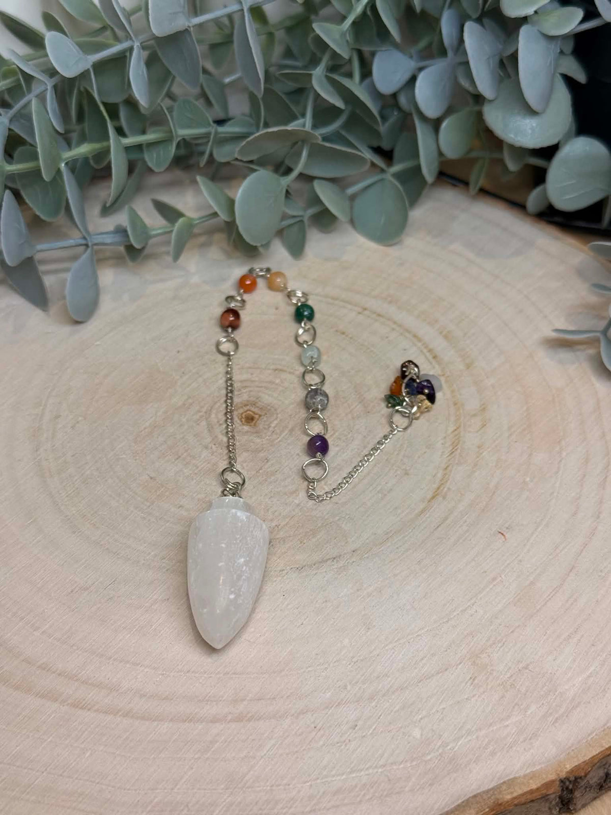 Pendule Sélénite Chakras