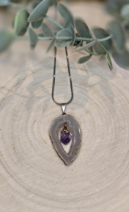 Collier Agate et Améthyste