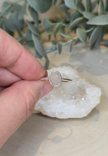 Bague ovale Quartz rose