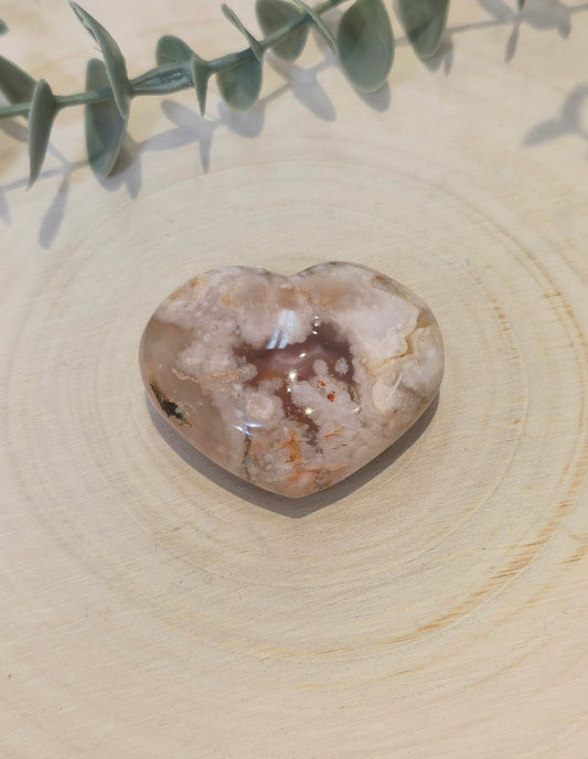 Coeur en Agate Fleur