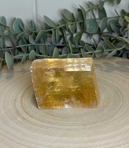 Cube de Calcite optique jaune