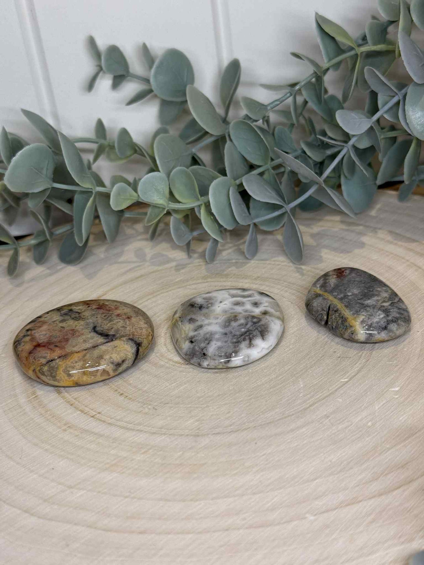 Pierre de paume mince Agate Crazy Lace (fou)