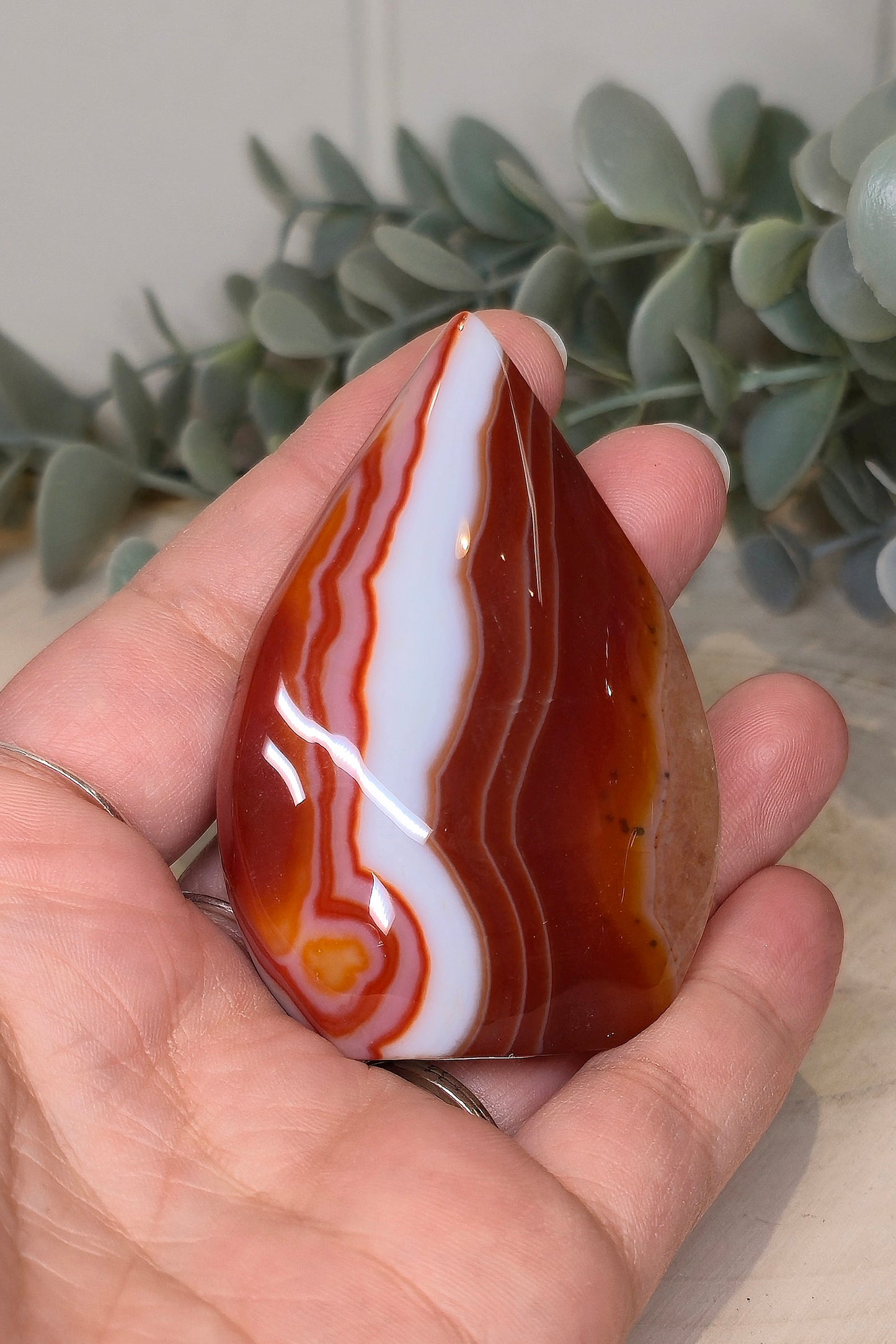 Flamme en Agate rouge rubanée