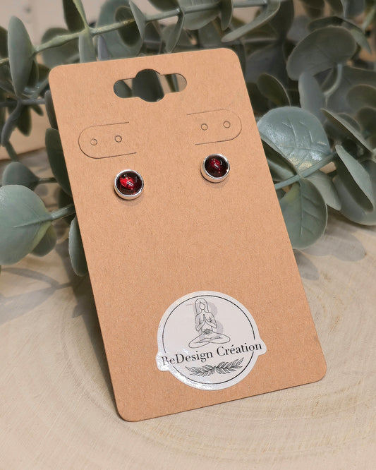 Boucles d'oreilles Grenat