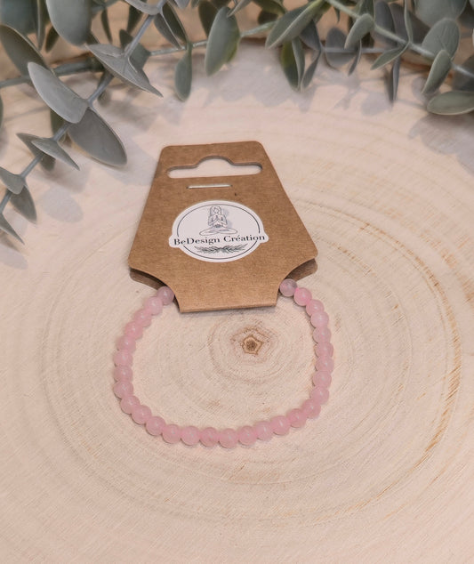 Bracelet Quartz rose 4mm - Enfant