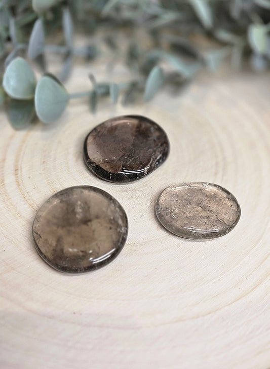 Pierre de paume mince Quartz fumé