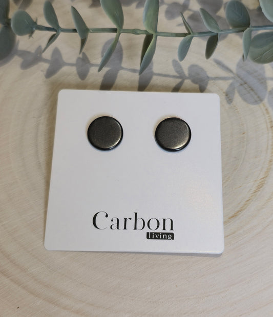 Boucles d’oreilles - C60 rond plat (Shungite)