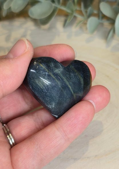 Coeur en Oeil de tigre bleu