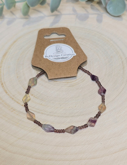 Bracelet avec pierres - Fluorite