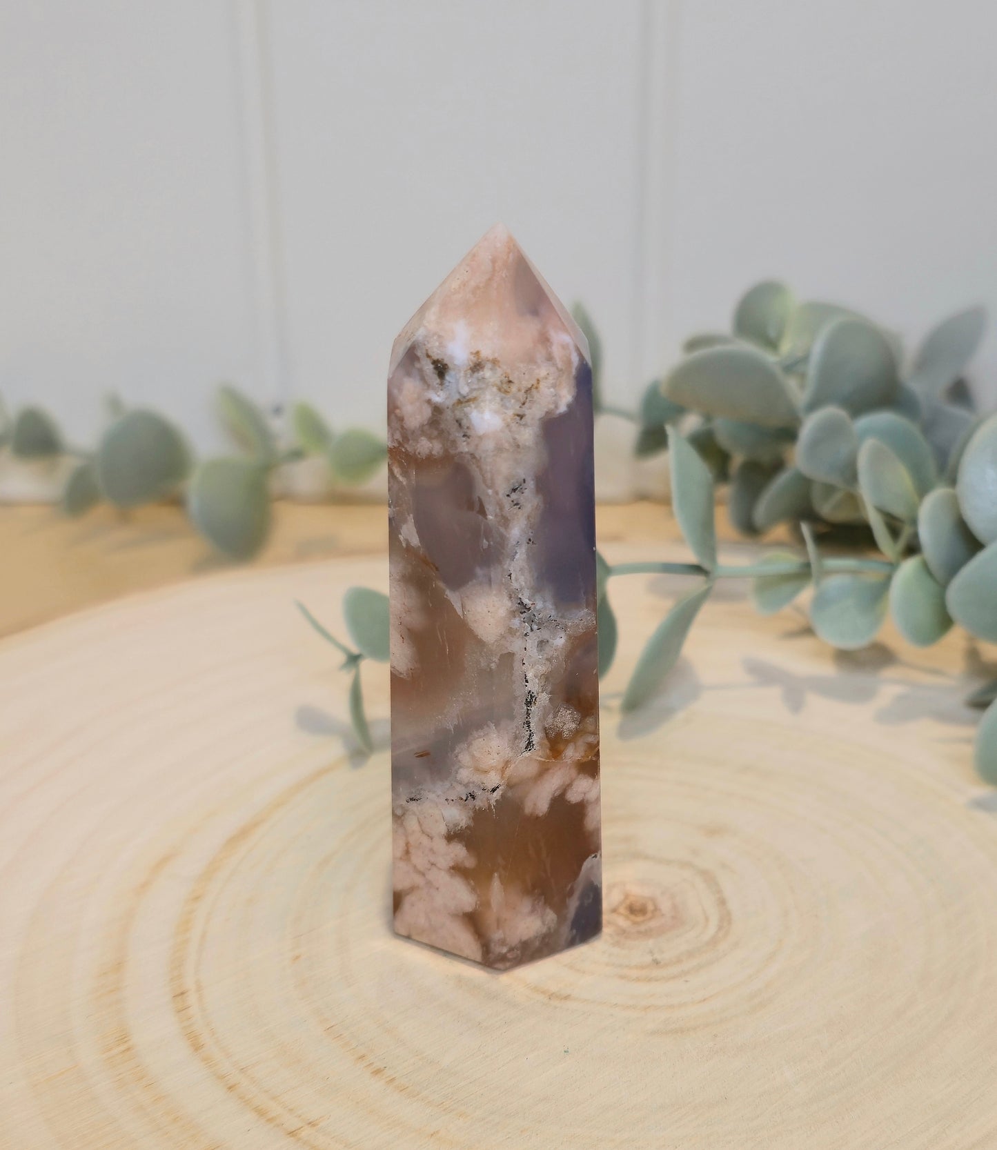 Pointe en Agate fleur bleue