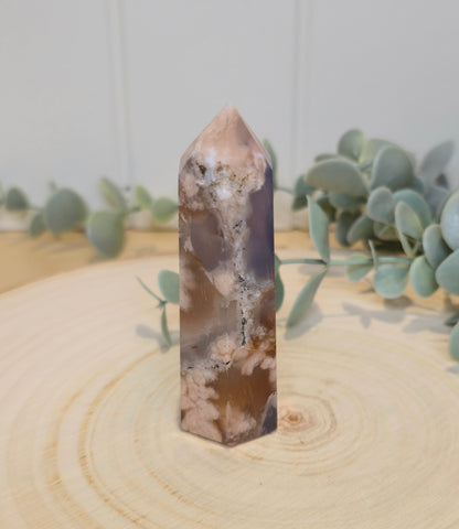 Pointe en Agate fleur bleue