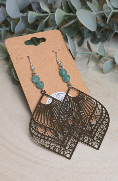 Boucles d’oreilles Mandala Amazonite