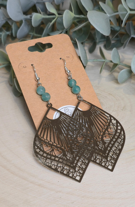 Boucles d’oreilles Mandala Amazonite