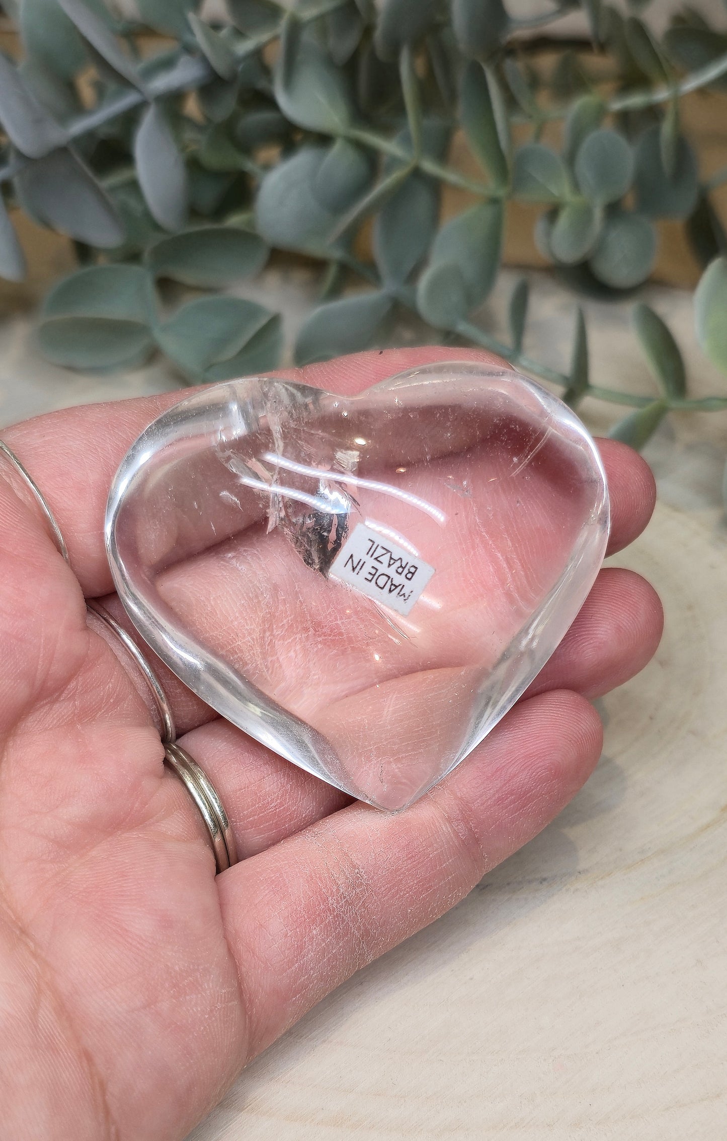 Coeur en Quartz clair (extra clair) du Brézil