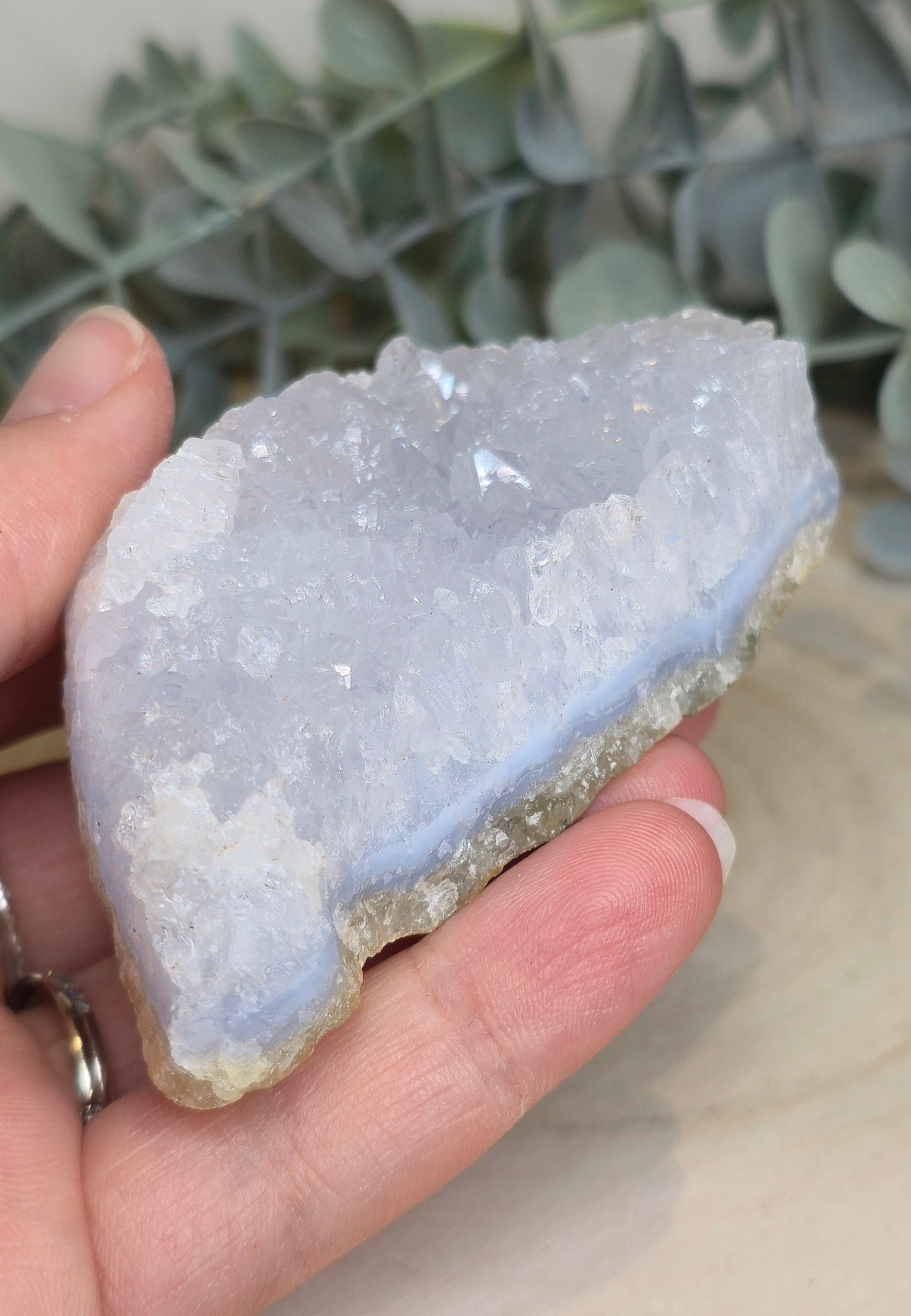 Amas de Calcédoine bleue