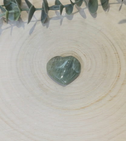 Coeur en Pierre de lune verte