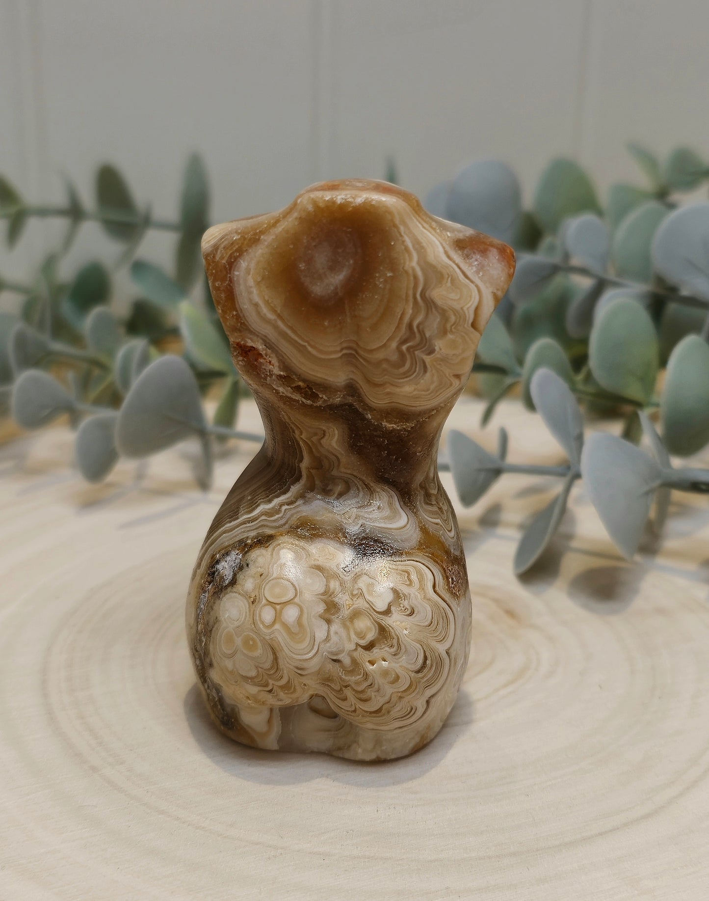 Femme Agate fleur ambrée