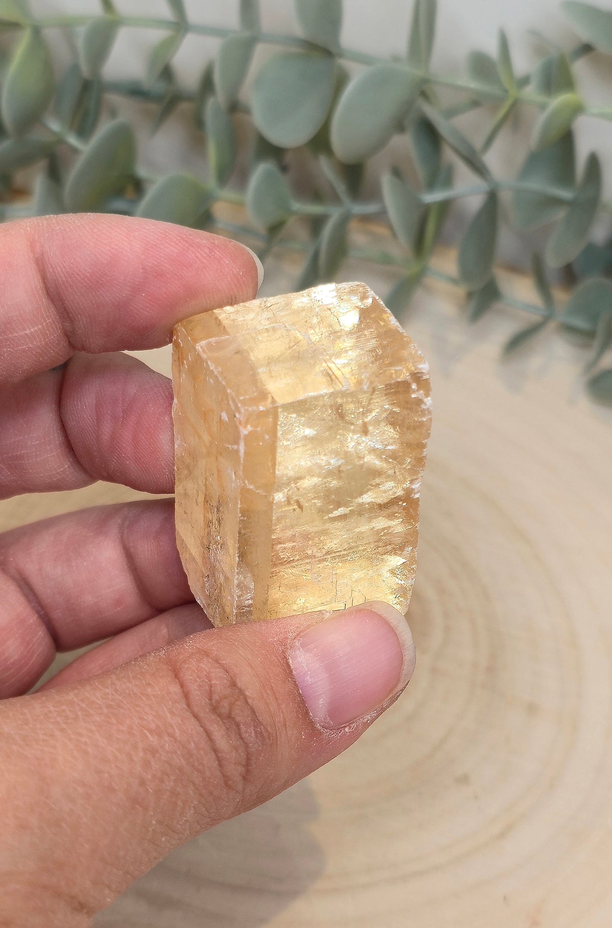 Cube de Calcite optique jaune